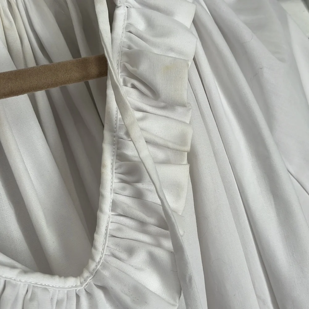$300 Studio CUT White Puff Sleeve Maxi Oversized Dress  - ONE SIZE - Picture 5 of 9